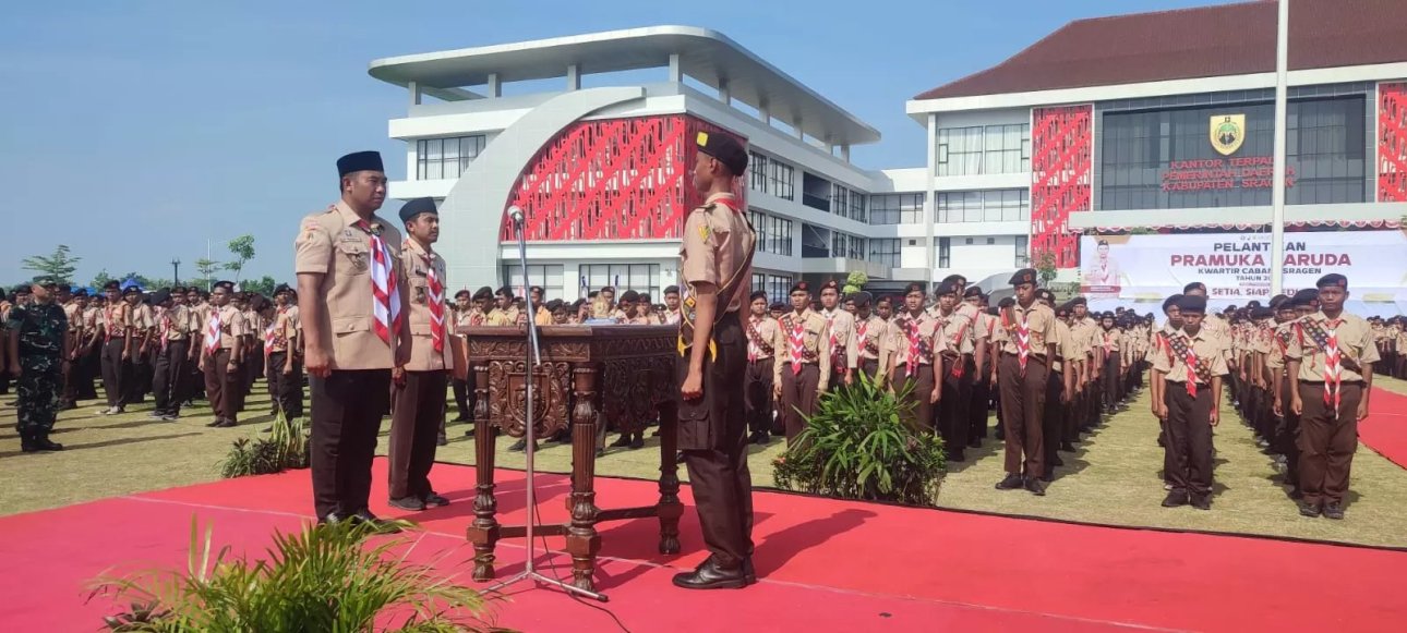 Sragen Pecahkan Rekor Pelantikan Pramuka Garuda